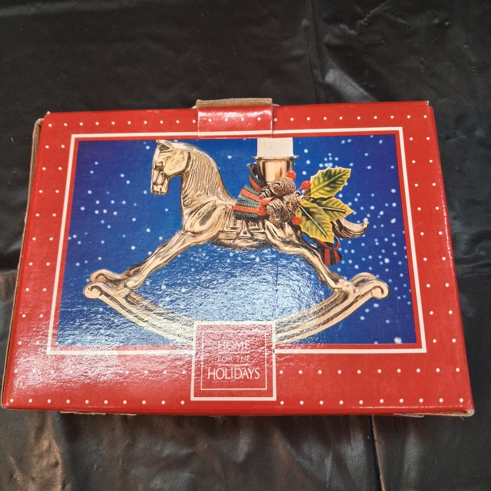 Royal Limited Candle Holder Rocking Horse Gold Brass MS-207B Holiday EUC